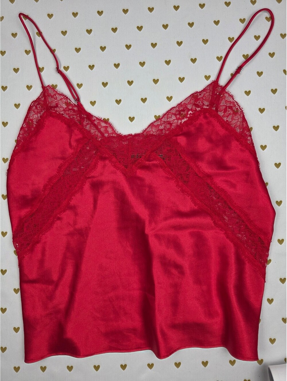 Victorias Secret red Satin Babydoll Tank Top Silky Large